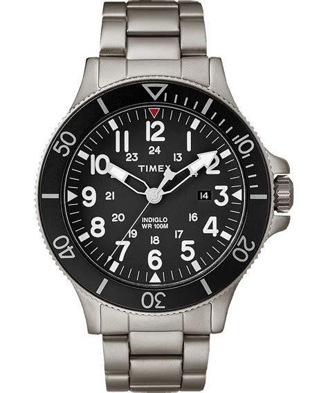 Allied Coastline 43mm Stainless Steel Watch Timex