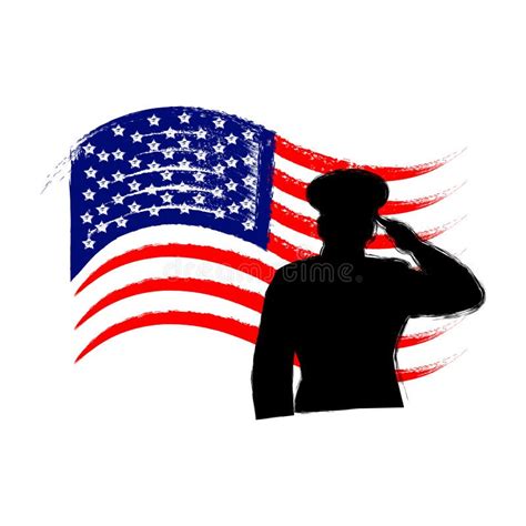 Army Salute Flag American Veterans Day 11th November Stock Vector