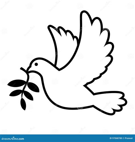 Dove With Olive Branch Vector Illustration 12532704