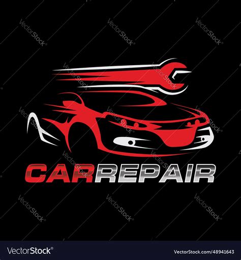 Minimalist Car Repair Logo Design Template Vector Image