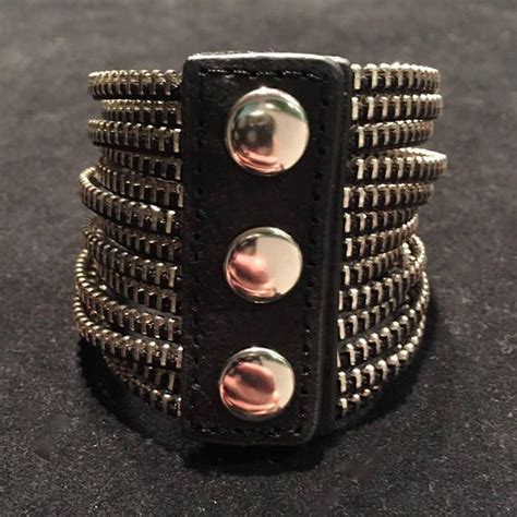 Vintage 80s Zipper Cuff Bracelet 2 38 Wide Etsy Cuff Bracelet