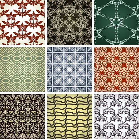 Set Of Seamless Patterns Stock Vector Colourbox