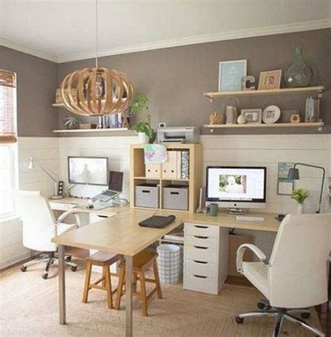 30 Inspiring Double Desk Home Office Design Ideas Magzhouse Mesa Home
