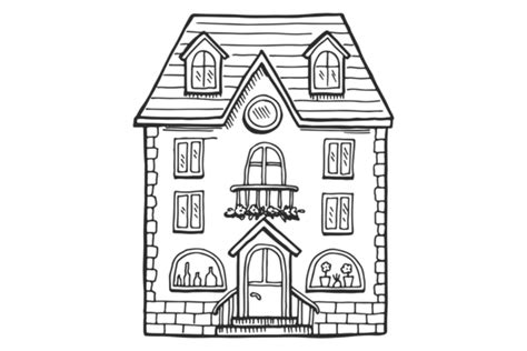 Cute Cottage Doodle Living Apartment Re Illustration Par Onyxproj