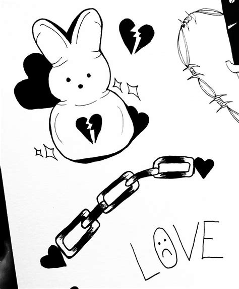 Lil Peep Plush Bunny With Tattoos Larryandconniehorne