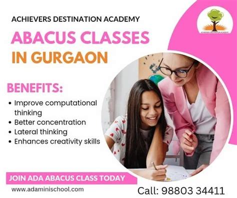 Achievers Destination Academy Ada Abacus Classes Now In Gurgaon Haryana