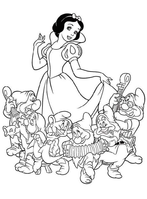 Disney 7 Dwarfs Coloring Pages Printable And Download Snow White And