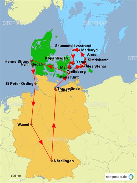 Ungezählte aber sortierte briefmarkensammlung in alben. StepMap - Schweden / Dänemark - Landkarte für Europa
