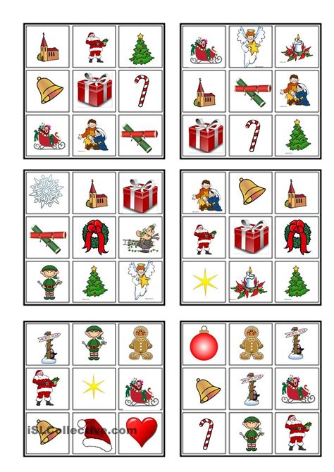Bingo Set 4 Bingo Set Christmas Worksheets Christmas Bingo