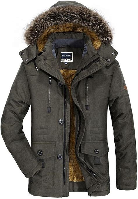 jewosor men s winter warmth thicken casual field jacket with removable hood coat jacket parka
