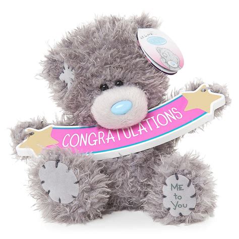 5" Congratulations Banner Me to You Bear (G01W4075) : Me to You Bears