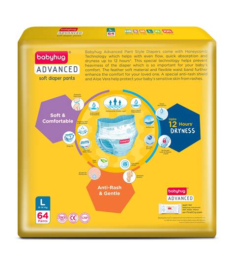 Buy Babyhug Advanced Pant Style Diapers Large 64 Pieces And 2 Packs Of