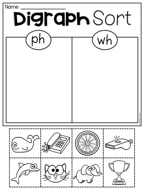 Digraph Worksheet Packet Ch Sh Th Wh Ph Digraph Digraphs