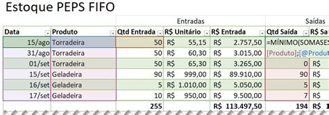 Planilha Peps Fifo Excel Gratuita Guia Do Excel