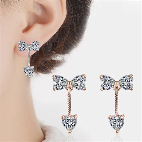 Tjp Shining Sterling Silver Women Stud Earring Jewelry For Girl