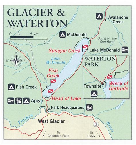 Map Of Canada Glacier National Park Maps Of The World