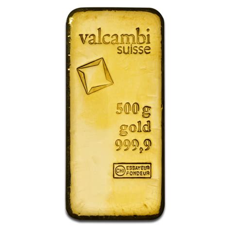 500g Gold Bar Valcambi Casted Bitgild