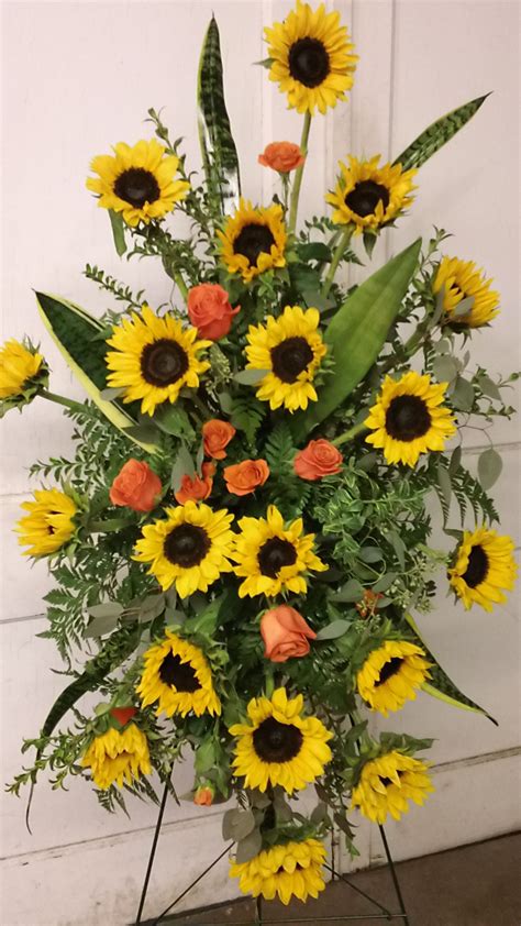 Check spelling or type a new query. Sunflower easel | Funeral sprays, Sympathy flowers ...