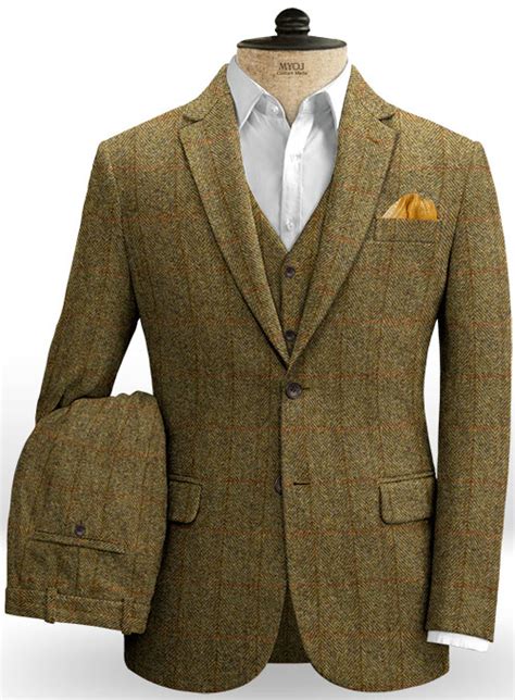 Harris Tweed Country Brown Check Suit Made To Measure Custom Jeans