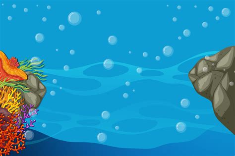 Underwater scene with colorful coral reef 353224 Vector Art at Vecteezy