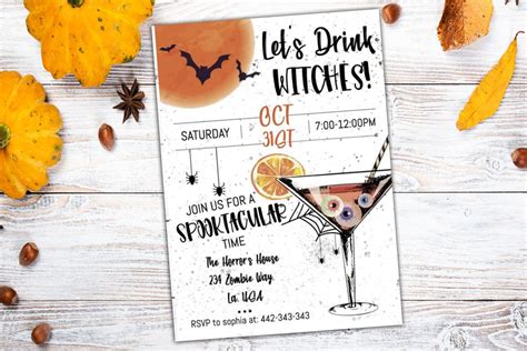 Lets Drink Witches Join Us For A Spooktacular Party Invite Bobotemp