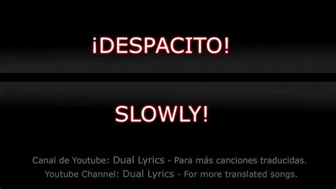 Despacito English And Spanish Lyrics Translated Subtitles Youtube
