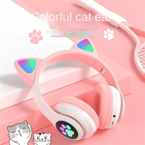 New B39 Bluetooth 5 0 Wireless Headphones Cute Cat Ears Hifi Stereo