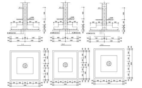 Rcc Foundation And Column Layout Plan With Dimension Cad Drawing