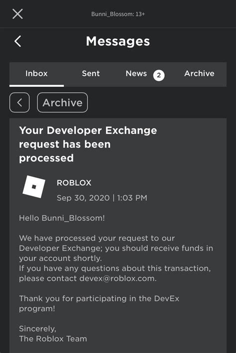 I Got My First Devex Exchange Today Rroblox
