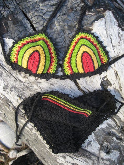 crochet bikini set rasta crochet bikini tricolor bikini 23870 hot sex picture