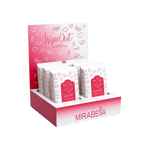 Wipe Out Make Up Remover Wipes 6 Count Display Mirabella Cosmoprof