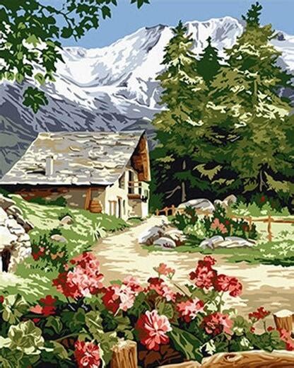 At Countryside Landscape Paint By Number Painting By Numbers