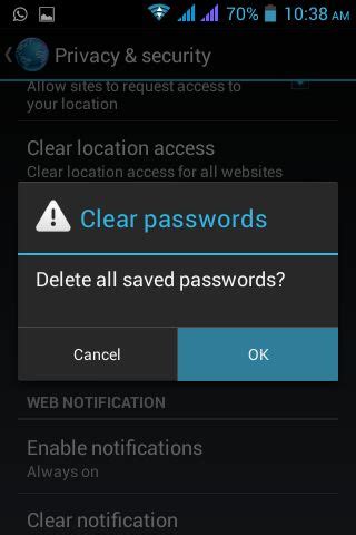 The next time you visit the site, the browser will finish filling in your account info. How Remove Saved Passwords From Mobile Browser | Android ...