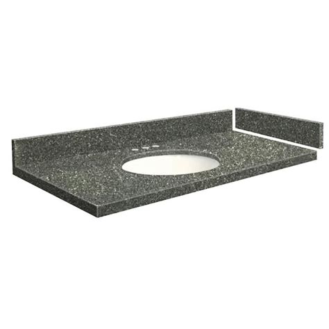 Transolid 335 In W X 2225 In D Quartz Vanity Top In Greystone With