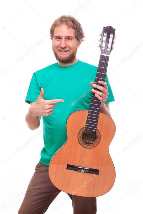 Bearded Man Holding Guitar Stock Photo By ©michalludwiczak 74517125