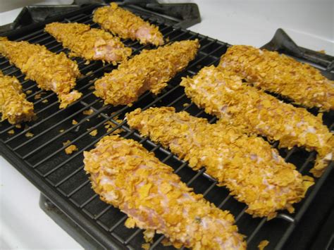 Dip chicken pieces in evaporated milk and coat with corn flake crumbs mixture. The Foodista Chronicles: Baked Corn Flake Chicken