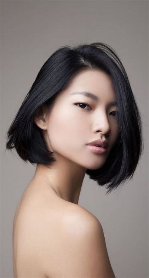 Black And Silky Straight Hair In A Bob Cut A Picture That Shows How