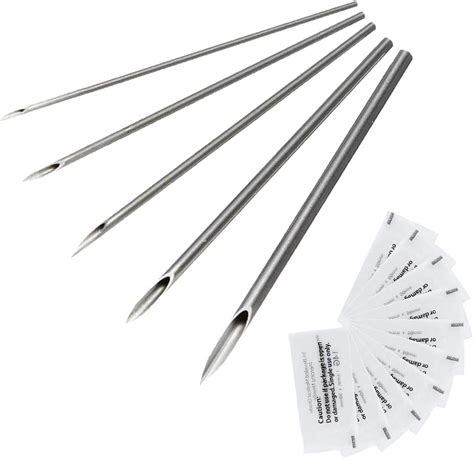 Ear Nose Piercing Needles Sotica 50pcs Disposable Cleaned Piercing Needles Mixed Sizes 12g 14g