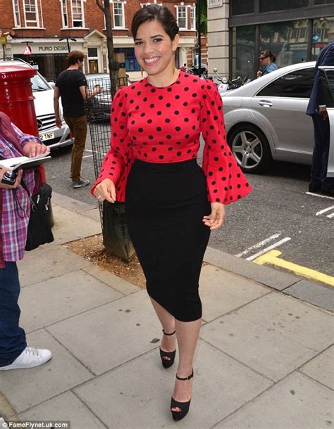 America Ferrera Steps Out In London Wearing A Scarlet Polka Dot