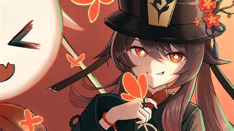 The game was released on september 9, 2016. Red Eyes Hu Tao With Flower In Hands HD Genshin Impact ...