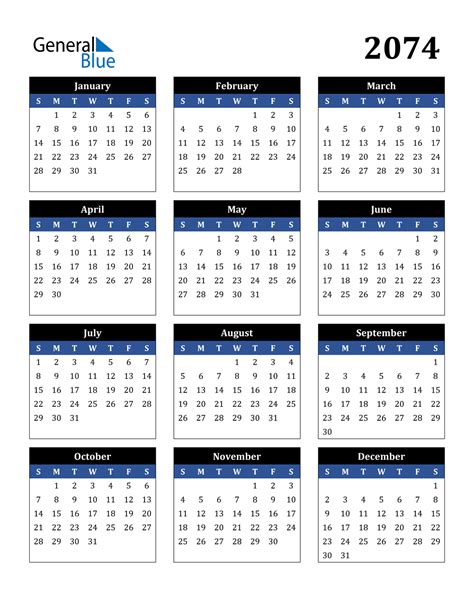 2074 Calendar Pdf Word Excel