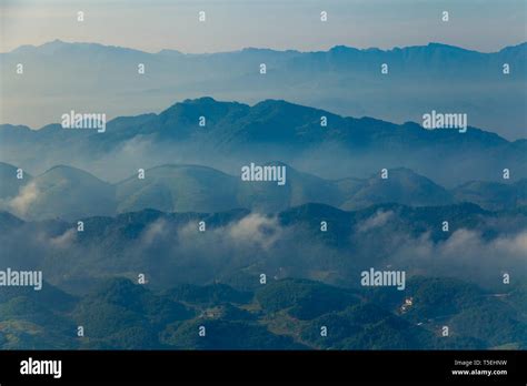 Fog And Cloud Mountain Valley Landscape China Stock Photo Alamy