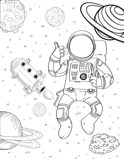 Free ASTRONAUT & SPACE Coloring Pages for Download (Printable PDF