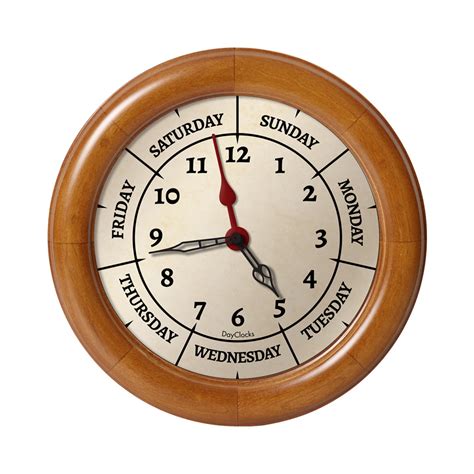 Dayclocks Combination Day Of The Week Wall Clock With New Zealand Pine