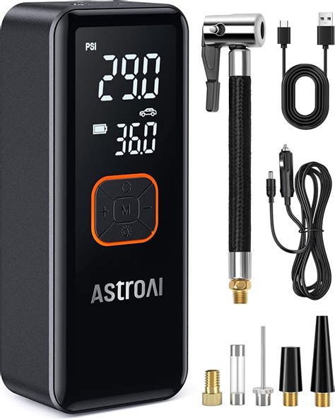 AstroAI Tire Inflator Portable Air Compressor, Cordless Car Tire Pump with 6600 mAh Battery & DC