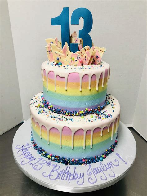 Check spelling or type a new query. Pastel Rainbow & Drips 2-tier Birthday Cake in 2020 ...