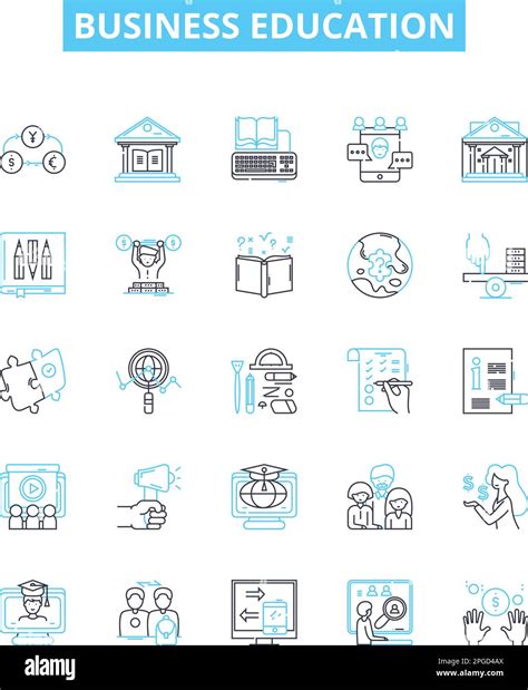 Business Education Vector Line Icons Set Business Education Mba
