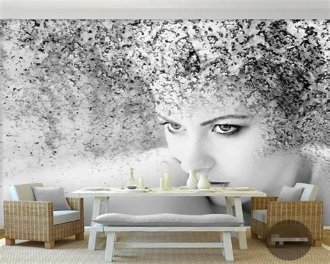 Beibehang Custom Photo Wallpaper Beautiful Black And White Art Abstract