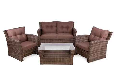 Imagine sitting on one of these comfortable seats with your feet up. Outside Edge Garden Furniture Blog: Rattan 4 seater sofa set for outdoor with reclining lounge ...
