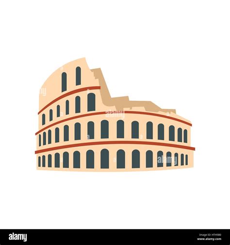 Roman Colosseum Icon Flat Style Stock Vector Image And Art Alamy